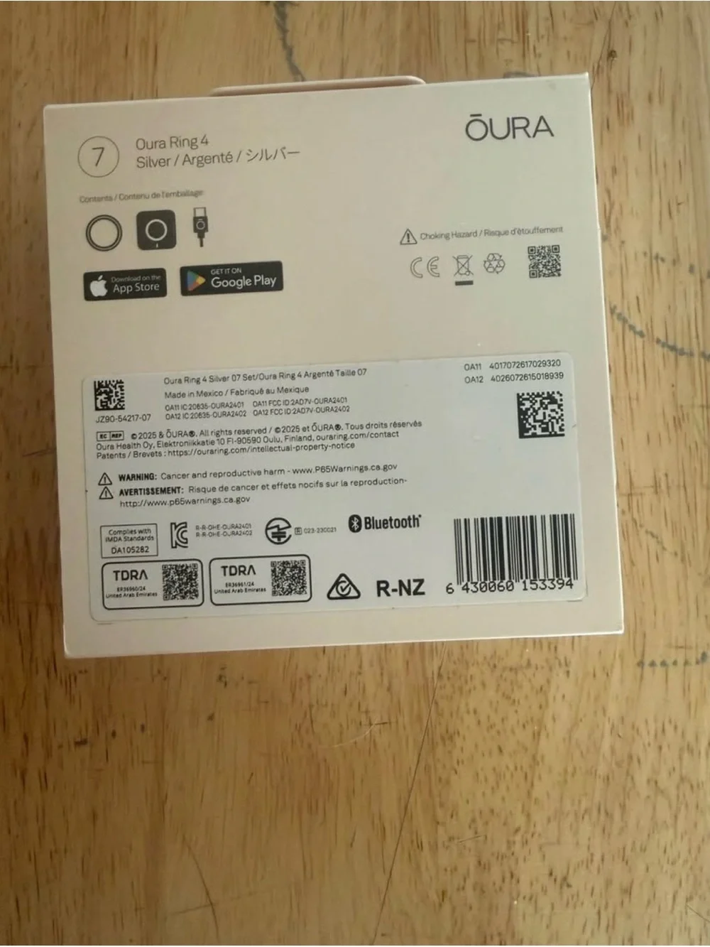 Oura Silver Ring 4 Smart Ring - Silver Finish